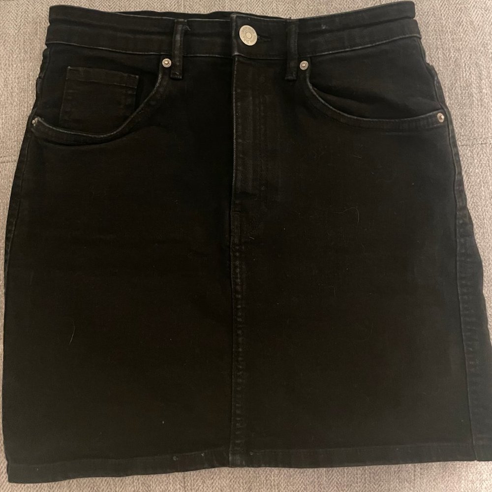 Zara Black Denim Mini Skirt